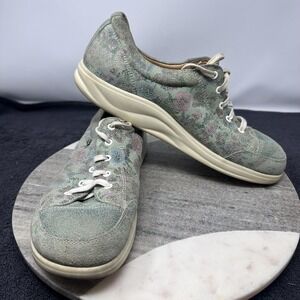 Finn Comfort Shoes Womens Size 43 Green Floral Nubuck Made in Germany 5743914